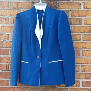 Knollwood Business Suit Jacket NWOT Navy/White